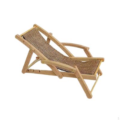 1/12 Armchair Miniature Furniture Room Simulated Wood Mini Chair for Accessories