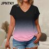 JPNTKY Women's Fashion Casual V-Neck Short Sleeve  Blouses & Shirts