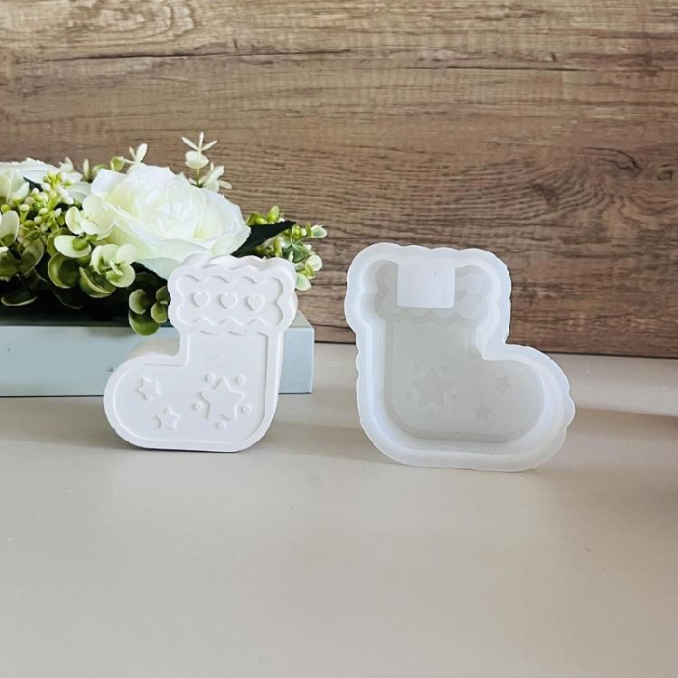 Christmas Stocking Silicone Molds for Epoxy Resin Gypsum Decoration Silicones Candlestick Molds for Candle Holder