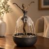 Sculptural Ballerina Water Fountain Calming Ornament Artistic for Office