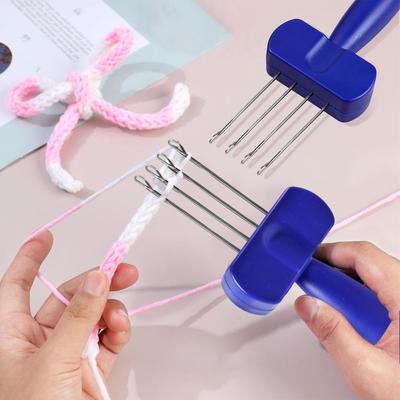 3/4 Needle Latch Hook Cord Knitting Tool Ergonomic Grip Equipment for Binding-Off or Edging On Knitting Projects Home
