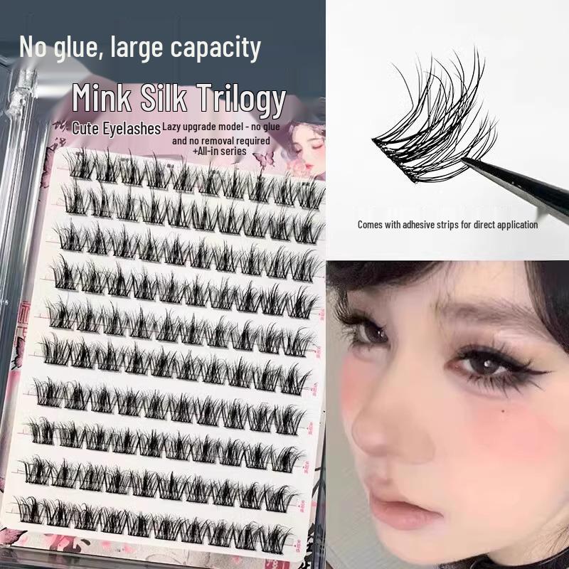 Mengjie Klebefreie Doppelschwanz-Schmetterlings-Falsche Wimpern - Naturbraun, 2025 Neuer Stil