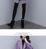 2025 Autumn/Winter Purple Wool Lantern Sleeve Mid-Length Women's Coat