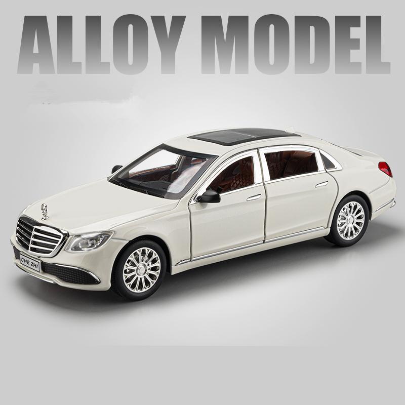 1/24 Benz E-Class E300 L Alloy Car Model Diecast Toy Metal Vehicles High Simulation Sound And Light Pull Back Toy Car Collection Gift