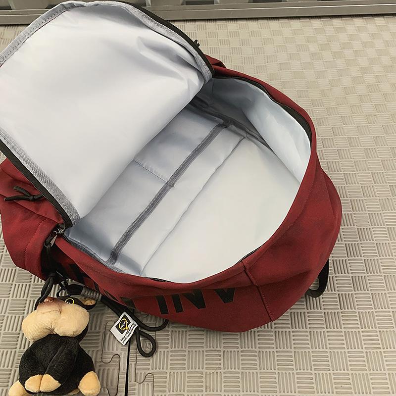 School Bag American Retro Large-capacity Simple and Versatile Printing Casual and Light Going Out Back