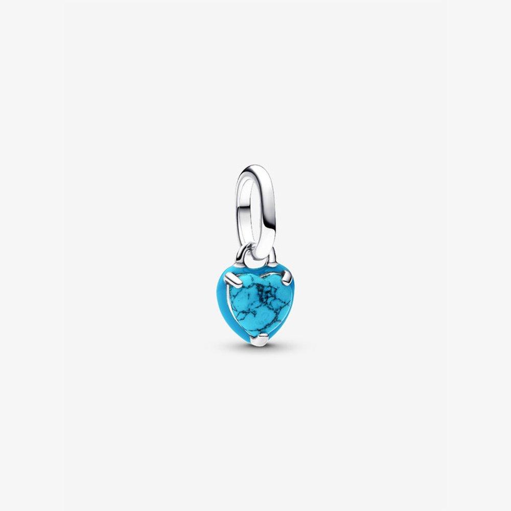 Pandora Turquoise Colored Heart Mini Dangle Charm 793827C01