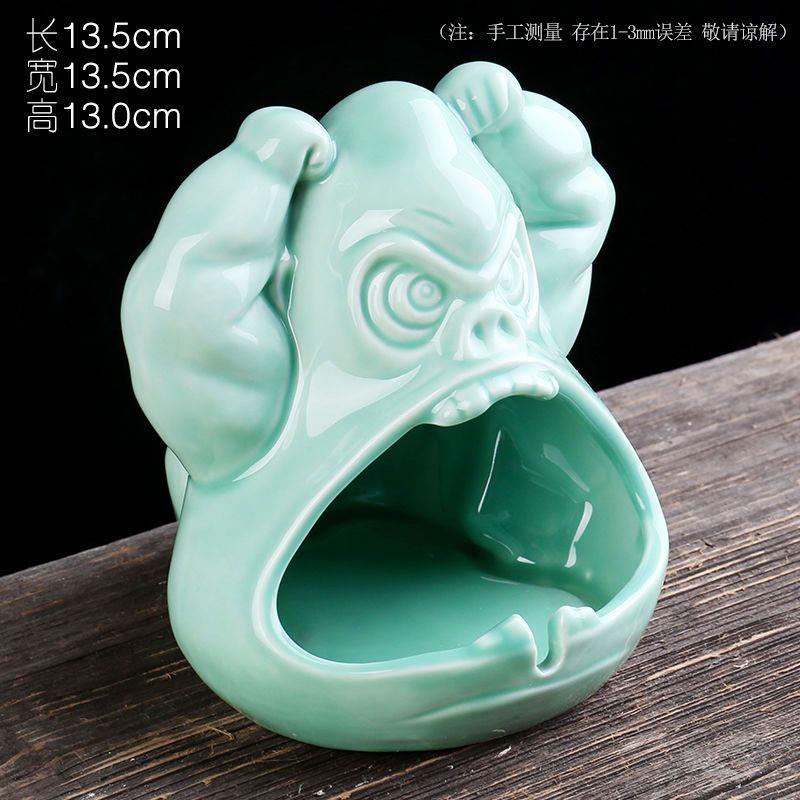 New Household Cute Cartoon Fu Pig Dog Ashtray Creative Ceramic Ashtray Personalized Trend Windproof Fly Ash