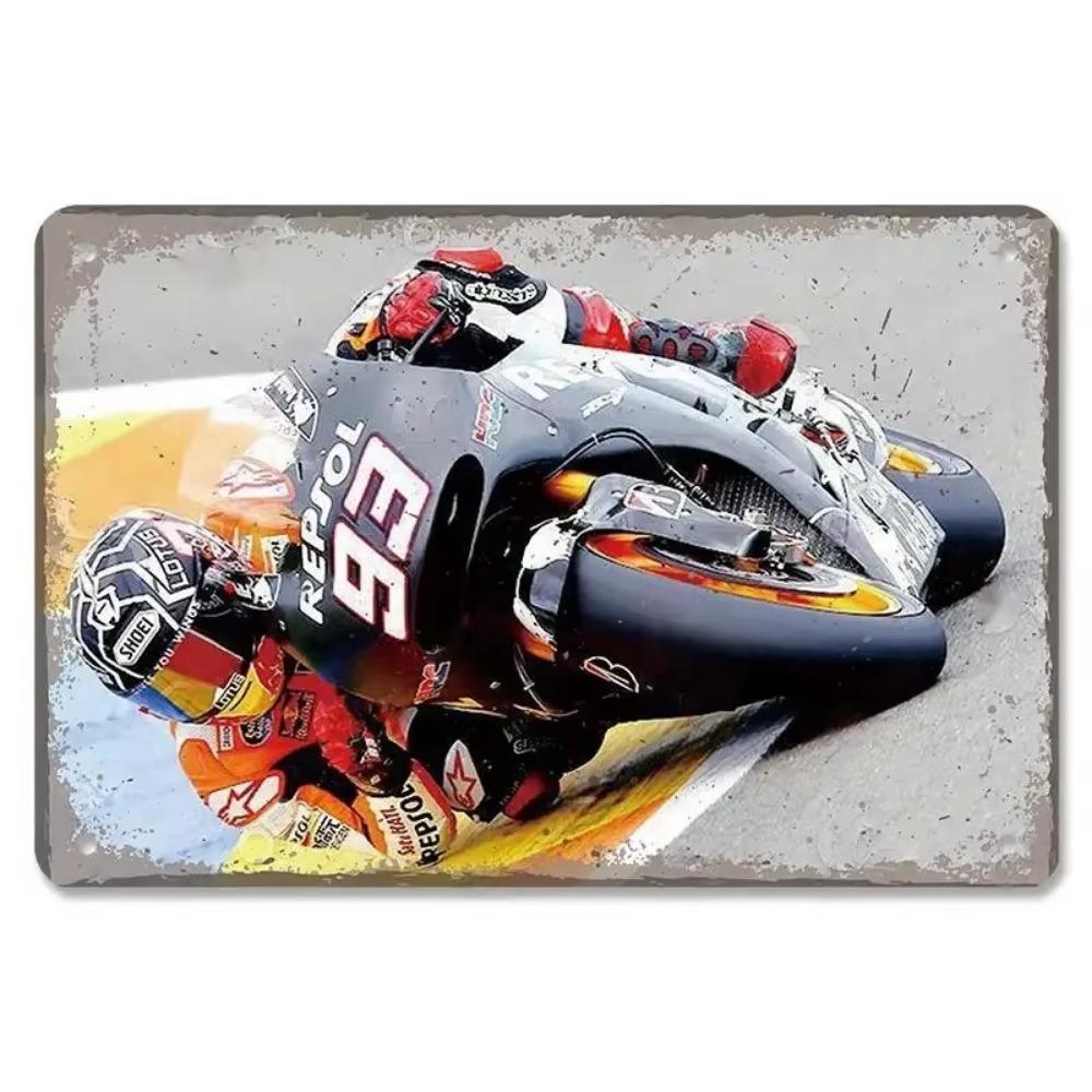 Vintage Metal Tin Signs Motor Sports Posters Decor Motorcycle Racing Retro Metal Plaque Wall Art Decor for Garage Bar