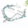 Foot Women Chain Starfish Turtle Sandal Turquoise Bead Ankle Bracelet Boho Beach