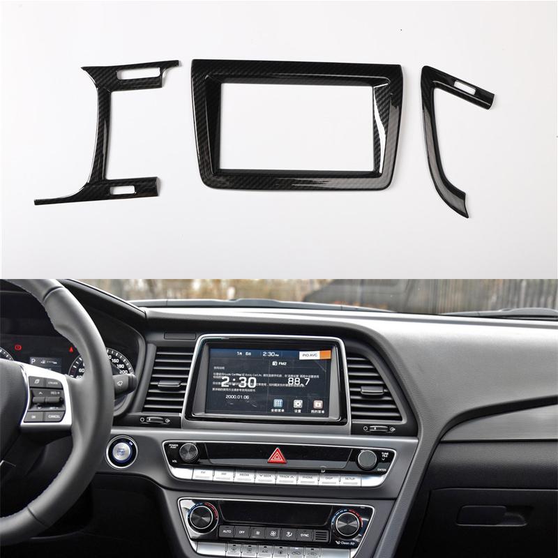 Carbon Fiber Car Gear Interior Panel Central Console Dashboard Trims Decoration for Hyundai Sonata Lf 2014 2015 2016 2017 2018 9