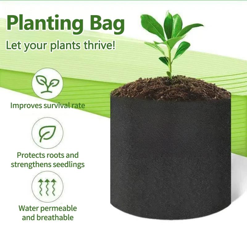 Plant Seedling Bags Non-Woven Fabric Growth Bags Durable Grow Bag Gardening Supplies Vegetable Garden Accessories