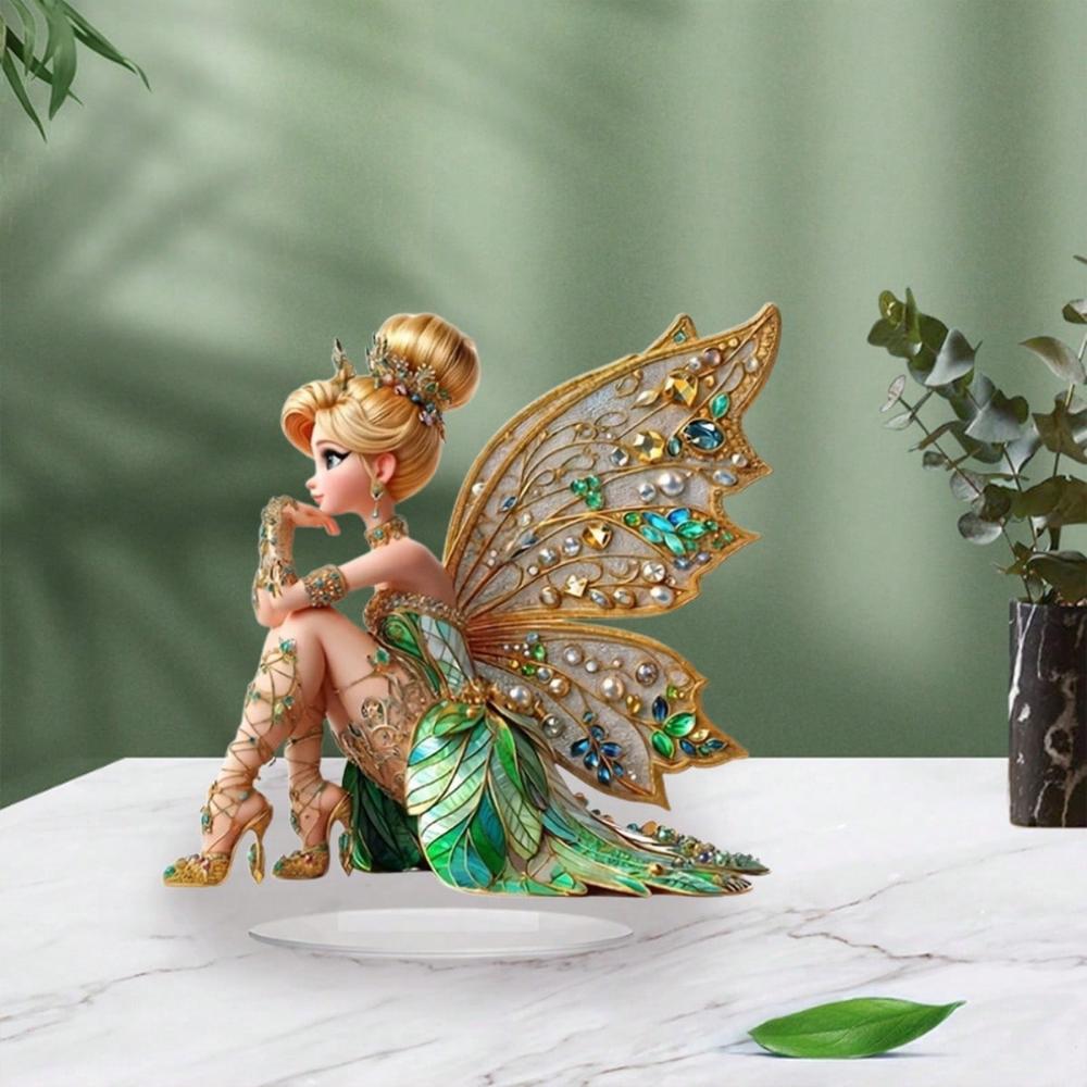 Zână Fluture Stil Boem, acril plat 2D, decorațiune de masă, ornamente, potrivite pentru living, birou, Crăciun, Halloween