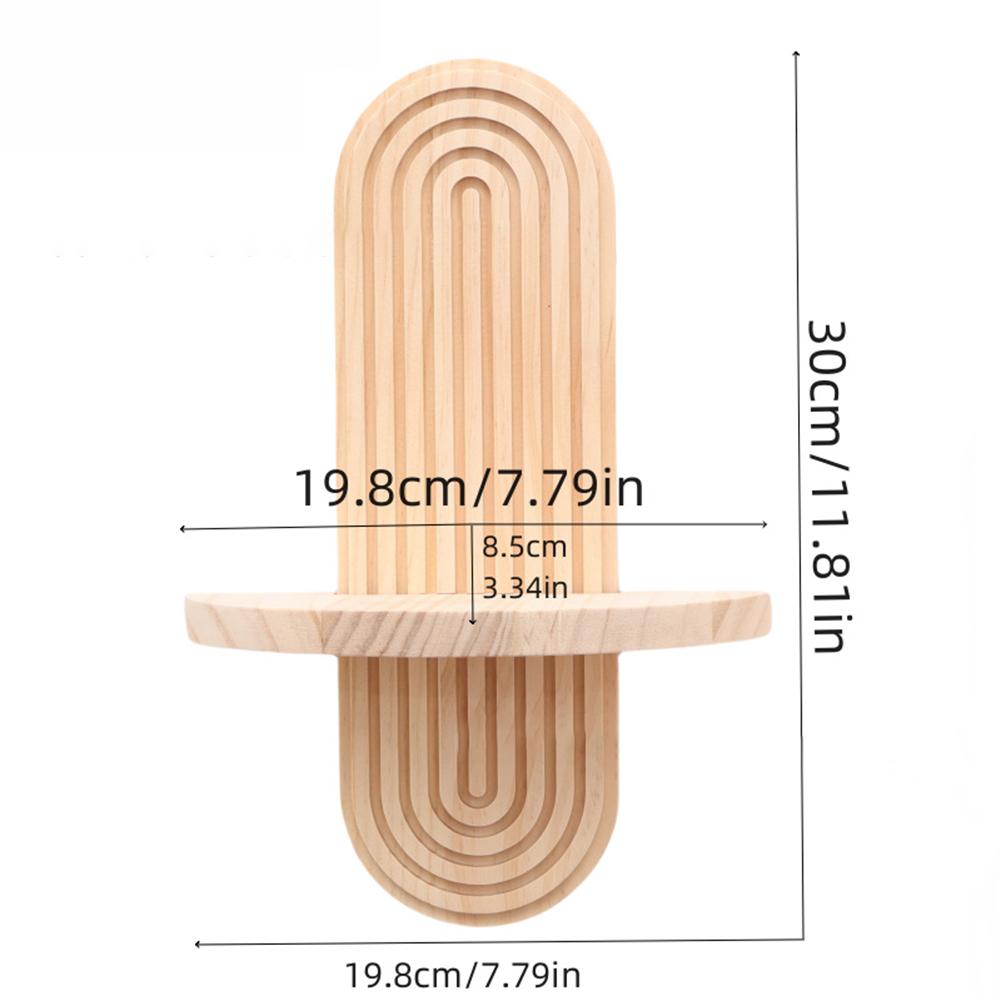 Bedroom Decor Floating Wooden Shelf Versatile Display Carbon Wood Color Functional Display Organizing Solution