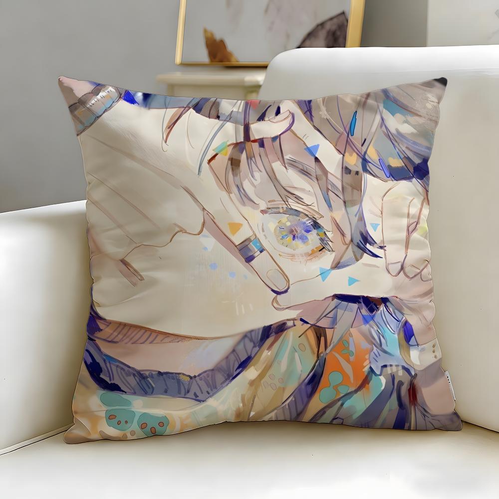 Anime Blue Period Cushion Cover Soft EasyWash Pillow Case Versatile for Couch Bed Travel and Office