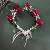 Floral Fabric Wreath Headband for Bridal & Beach Photography