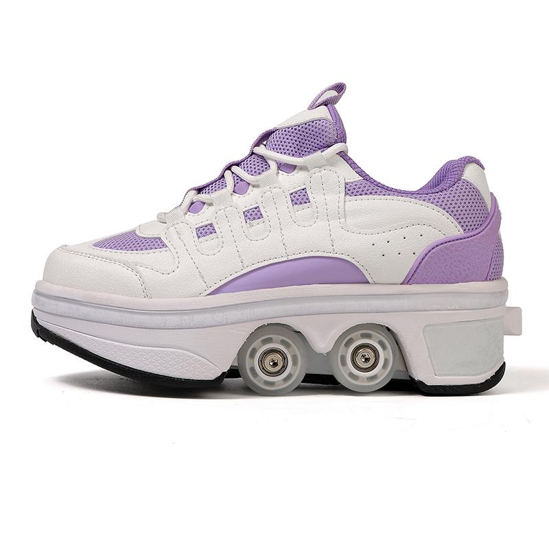 Girls Skate Shoes Wheels Sneakers with Wheels Boy /Girl Roller Sneakers Roller Shoes Deformation Shoes Roller Skate Shoes Boys Skate Shoes