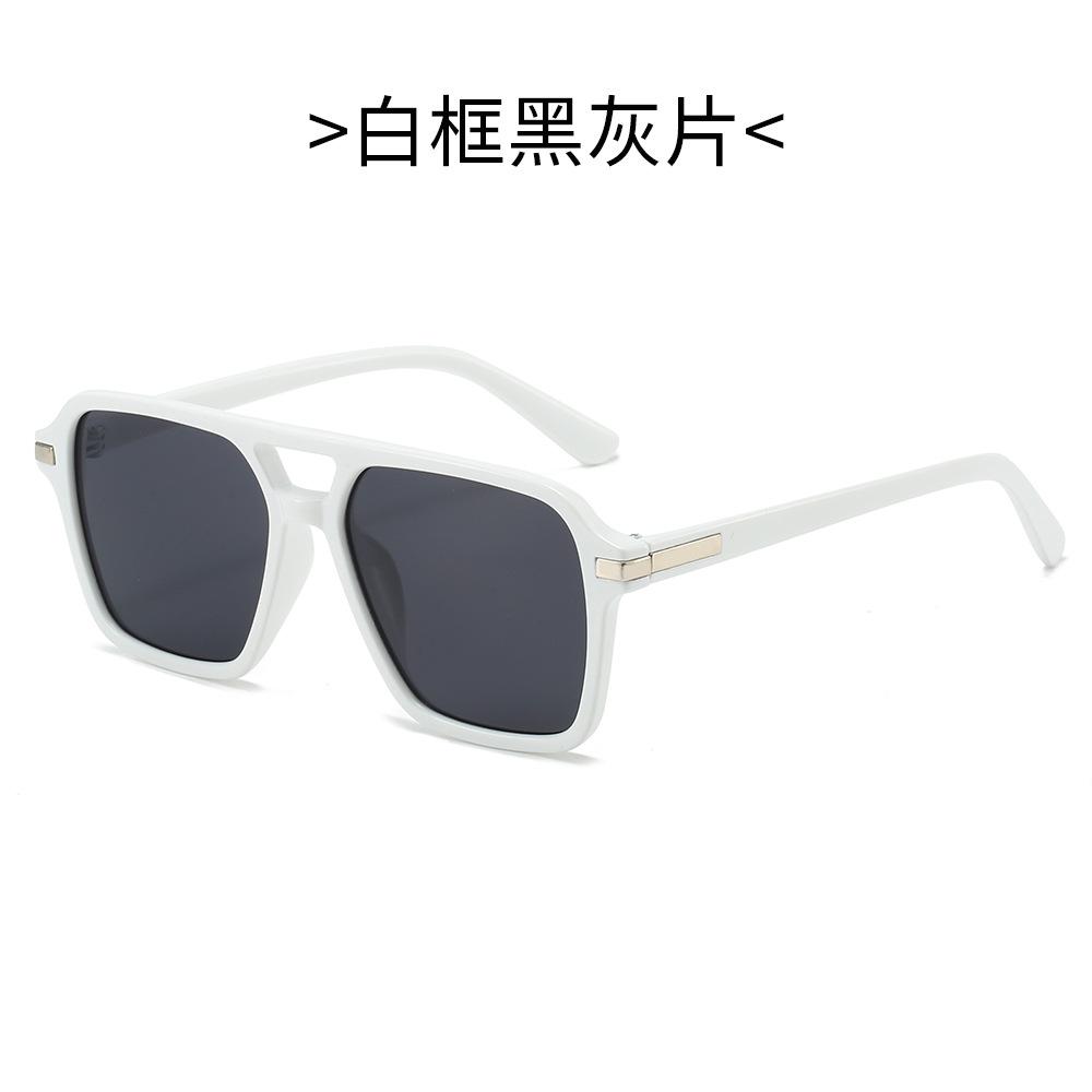 New Retro Pilot Sunglasses for Women Men Double Bridge Square Glasses Trendy Street Style Shades Fashion Sun Glasses