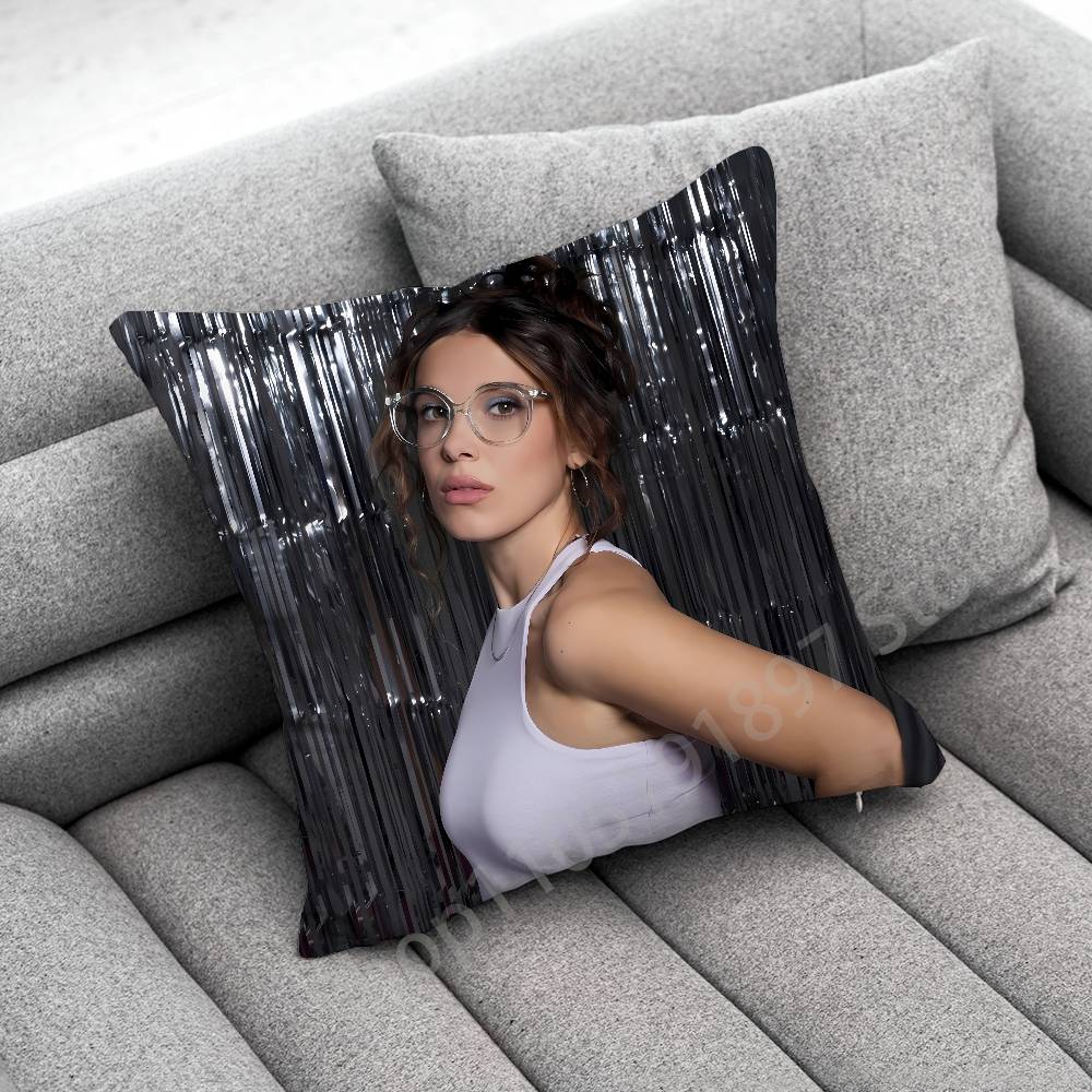 M-Millie Bobby Brown Throw Pillow Case For 55cm 30cm 50cm 45*45cm 40cm Square Chair Pillowcase Case