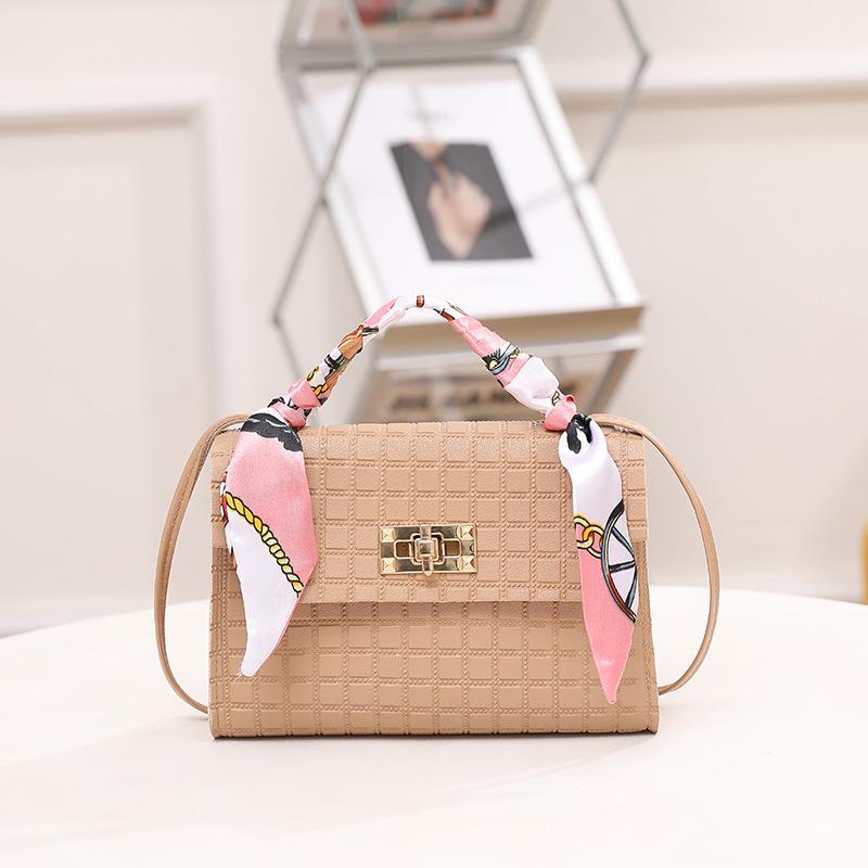 New Handbag Women's Bag Mobile Phone Bag Plaid Silk Scarf Bag Shoulder Bag Girls Messenger Bag