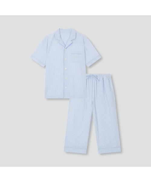 [JAJU] Men's Cotton Seersucker 3/4 Pajama Set [Shipped from Korea] 100% Authentic
