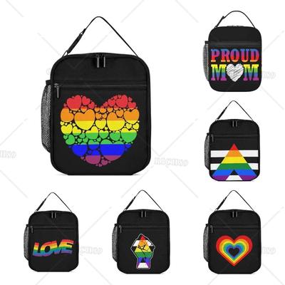 Pride Month Gay Pride Ally Lunch Bag for Women Men Cute Tote Lunch Box with Pocket Insulated Bags for Work Office Travel Picnic