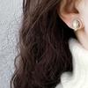 New Opal Round Inlaid with Micro-diamonds, High-end Gentle Champagne Stud Earrings, Ear Jewelry Women