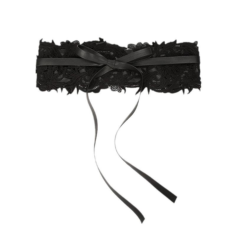 Elegant and Exquisite Ladies' Lace Flower Waist Seal Water-soluble Lace Lace Tie Ladies' Wide Waist Belt