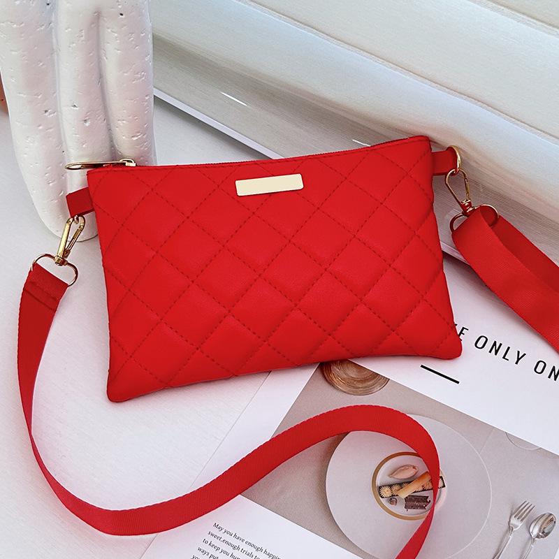 Geantă Mini Crossbody Casual pentru Femei - Design Versatil cu Grilaj Diamant Brodat pentru Telefon