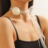 Gaze Großblumenkragen Halskette Elegante Schlüsselbein Kette Halskette Vintage Choker Langes Band Halskette Mode Schmuck