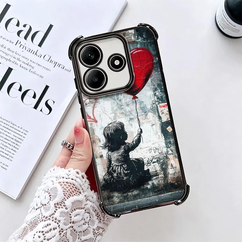 B-Banksy Art Graffiti Artist Plating Phone Case For Xiaomi Redmi Note 14 15 Pro Plus 13 12 11 11S 11T 10 9S 9 5G Anti-Fall Airab