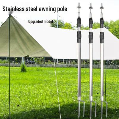 Retractable Tarp & Tent Support Pole for Outdoor Awning and Sunshade