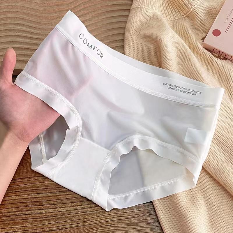 Women's Panties Sexy Women's Ice Silk Seamless Panties Quick Drying Solid Color Underwear Comfortable Female Briefs Cool Lingeri