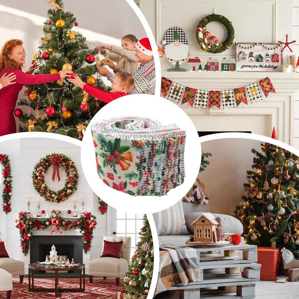 40 Stück Baumwolle Leinen Weihnachts-Druckstoff für Weihnachtsdeko Tischdecken Vorhänge Sofakissen Handgemacht Stoff Partyzubehör