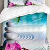 Spa Decor 3pcs Bedding Set Sand Orchid And Massage Stones In Zen Duvet Cover Set Bed Set Quilt Cover Pillow Case Comforter Cover