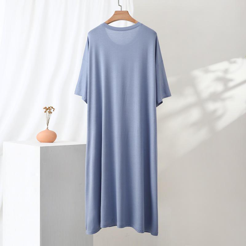 Korean Style Cat Print Slimming Plus Size Casual Home Dress for Women