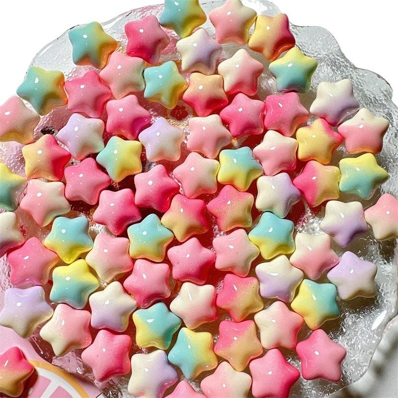 Handicrafts Cream Gradient Star Charm Rainbow Gloss DIY Jewelry Crafts Hair Clip Phone Case Decoration