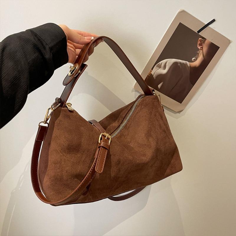 Simple and Casual New Underarm Bag, Retro Women's Handbag, Zipper Closure, Versatile and Trendy Crossbody Bags