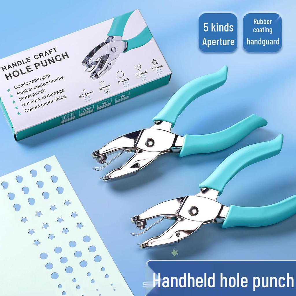 Handheld Heart-Shaped Hole Punch for Paper and Receipts