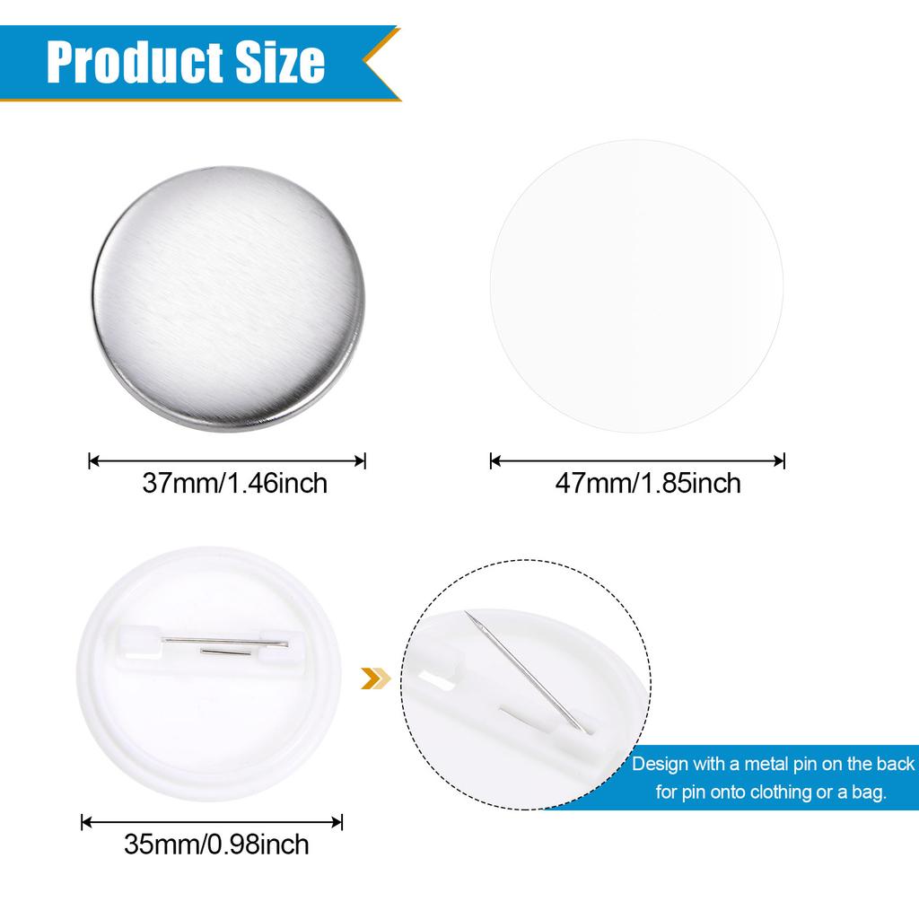 120/200/500Set Blank Badge Pin Button Maker Parts Material Supplies 25mm 32mm 37mm 44mm 58mm for Button Maker Machine DIY Making