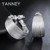 Fashion 925 Sterling Silver 20MM Multi-Wire Round Stud Earrings for Women Wedding Jewelry Gifts Party Earrings Wholesale