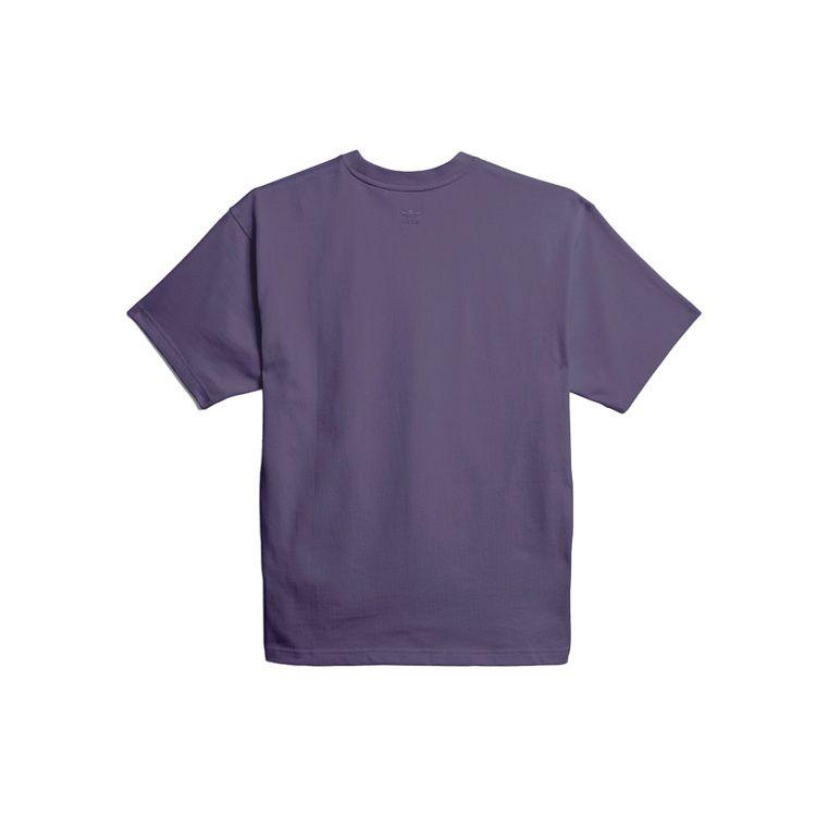 Adidas Originals Pharrell Williams Basics Embroidered Letter Short Sleeve T-Shirt Men Tops Tech-Purple GH4395