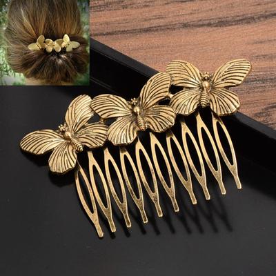Women Hair Comb Metal Butterfly Bridal Hair Pins Clips Ornaments Fashion Jewelry Wedding Hair Accessories Headdress
