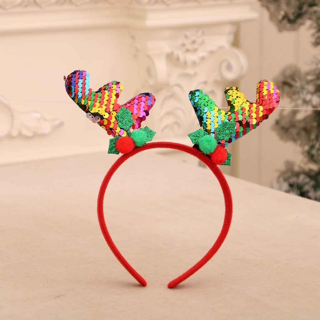 Individually Packaged Cartoon Christmas Headbands: Festive Decorations and Party Gifts with Antlers.