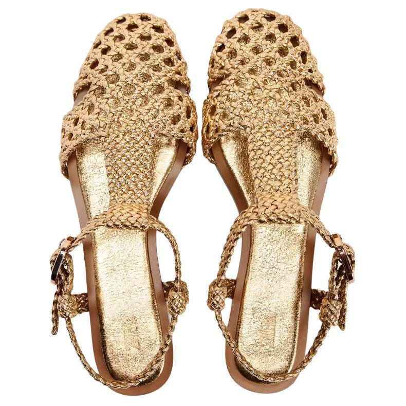 Zara Pu Buckle Cool Roman Sandals Women Sandals Gold 12505410091