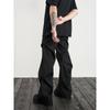 Black of Exit Dark Ro 3D Cutting Ruched Straight-leg Casual Pants Men and Women Niche Design Pants