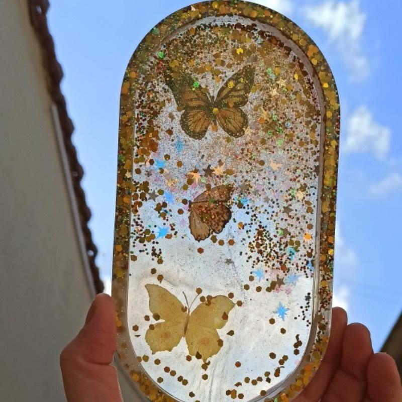 L/M/S Ovale Tablettform Aufbewahrungsbox Kristall Epoxidform Silikonspiegel DIY Ovaler Untersetzer Kristallkleberform Aschenbecher Zementform