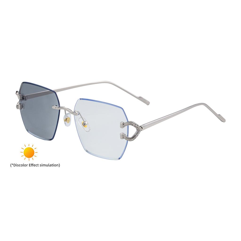 JYL TS Women's Rimless Photochromic - Unique Trendy Sun Shades DG-98368