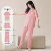Women's Tencel Cotton Pajama Set: Summer Lyocell Short Sleeve, Long Pants, 3-Piece for Home or Outdoor Wear