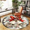 1PC Christmas bells snowflakes Office Round Area Rug, Under Office Chairs Bedroom Living Room Home Decor, Carpet for Office -1110048