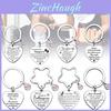 Delightful Stainless Steel Heart Keychain With Pink Blue Gem For Birthday Gift